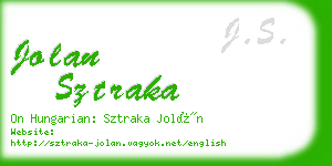 jolan sztraka business card